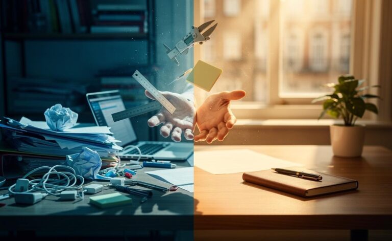 Illustration of letting go of perfectionism to simplify life