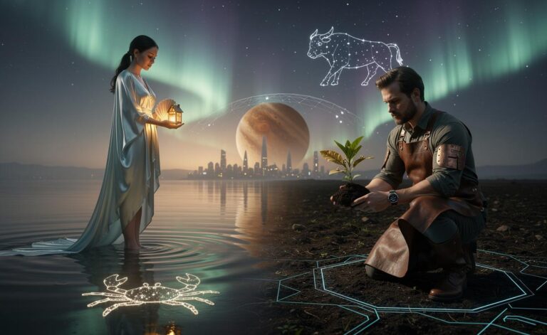 Illustration of Cancer and Taurus attracting transformative abundance on 24 January 2026