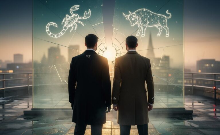 Illustration of Scorpio and Taurus conquering major challenges on 7 January 2026 in an astrological context