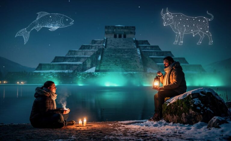 Illustration of the zodiac signs Pisces and Taurus thriving under the spiritual influence of 9 January 2026 during Capricorn season