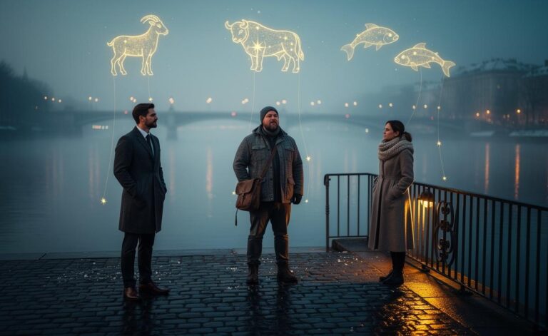 Illustration of three zodiac signs—Capricorn, Taurus, and Pisces—attracting quiet luck on 2 January 2026