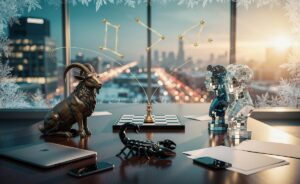 Illustration of the zodiac signs Capricorn, Gemini, and Scorpio highlighting unexpected success on 10 January 2026