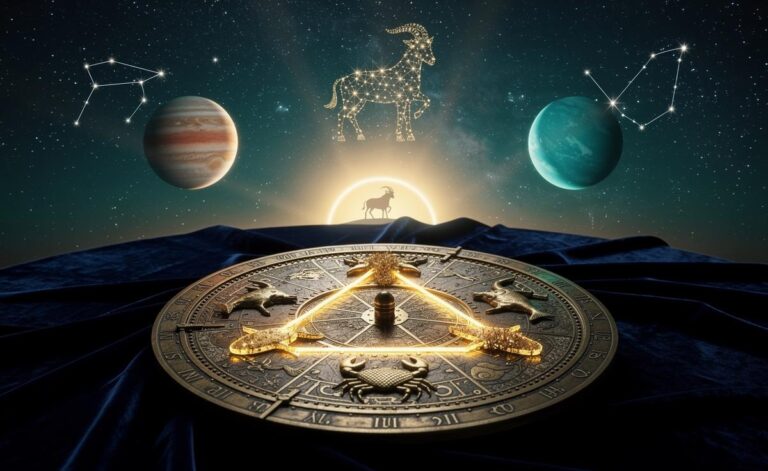 Illustration of Cancer, Taurus, and Pisces highlighted on a zodiac wheel, symbolising unexpected fortune on 9 January 2026 with Jupiter in Cancer, Uranus in Taurus, and the Capricorn Sun