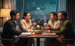 Illustration of the four zodiac signs—Capricorn, Libra, Cancer, and Taurus—strengthening personal connections on 7 January 2026