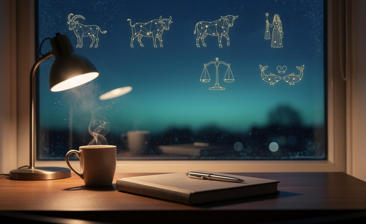 Illustration of Capricorn, Taurus, Virgo, Libra, and Pisces experiencing subtle progress on 2 January 2026