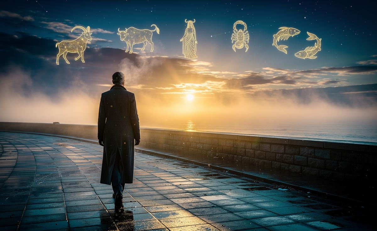 Illustration of Capricorn, Taurus, Virgo, Scorpio, and Pisces moving forward with emotional ease on 4 January 2026