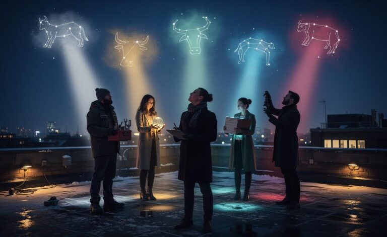 Illustration of five zodiac signs—Capricorn, Taurus, Virgo, Pisces, and Scorpio—radiating under today’s astrological energies on 9 January 2026