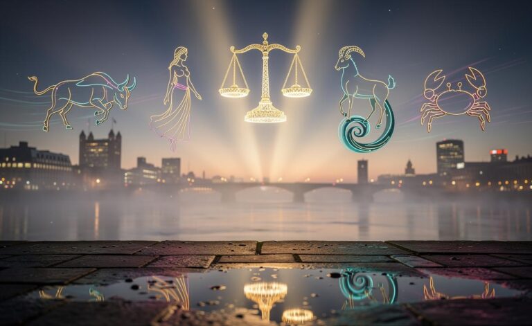 Illustration of five zodiac signs—Taurus, Virgo, Libra, Capricorn, and Cancer—showing steady, positive momentum on 2 January 2026