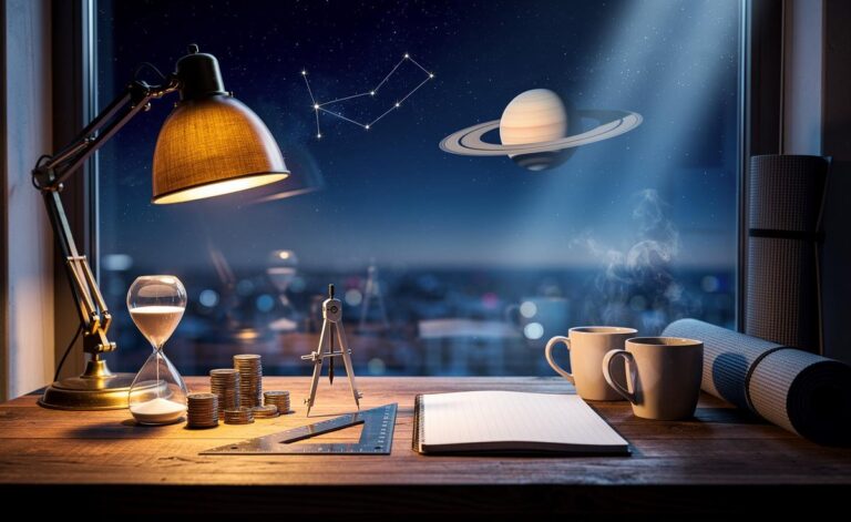 Illustration of the Capricorn Sun and Saturn’s influence shaping astral predictions for January 9, 2026