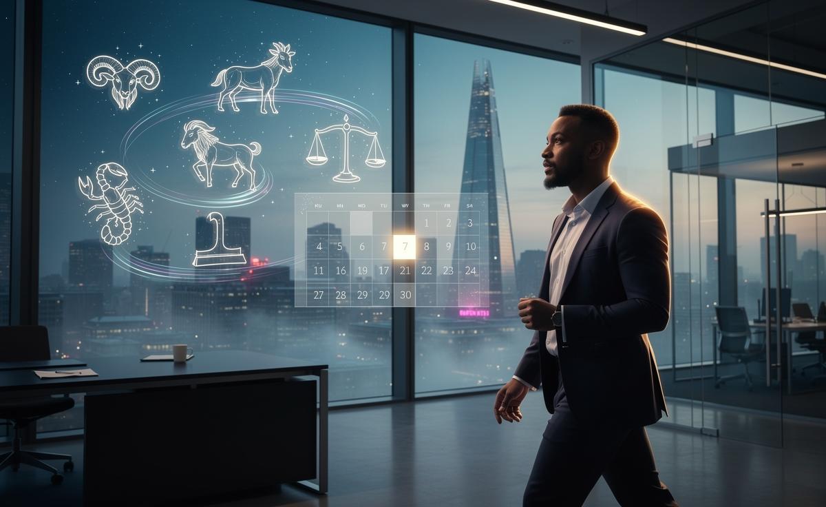 Illustration of the zodiac symbols for Aries, Capricorn, Scorpio, and Libra over a calendar marked 3 January 2026