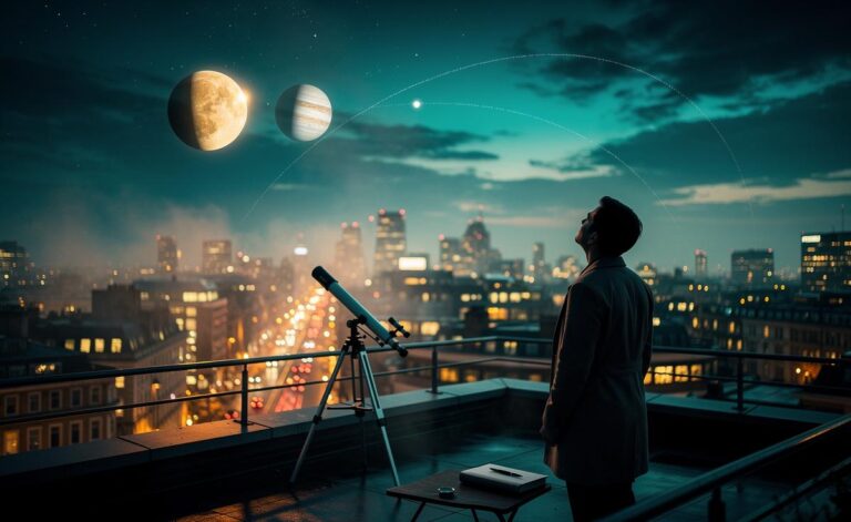 Illustration of the Venus–Jupiter alignment on 8 January 2026 for the daily horoscope