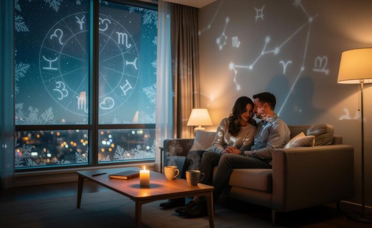 Illustration of the 4 January 2026 love horoscope, emphasising calm understanding, steady communication, and gentle dating and couple rituals