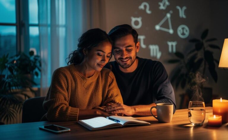 Illustration of a love horoscope for 4 January 2026, emphasising stability and strengthened connection