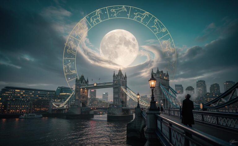 Illustration of the Moon guiding each zodiac sign on 9 January 2026
